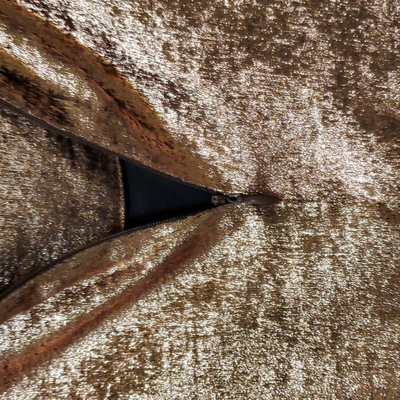 Future Collective Women's Puff Shoulder Long Sleeve Mock Neck Blouse Copper - Picture 16 of 16